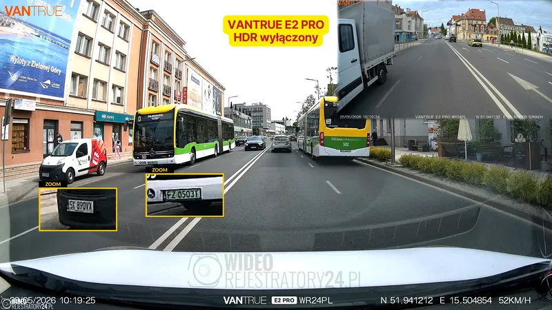 jakość nagrań 4K z kamery samochodowej vantrue e2 pro